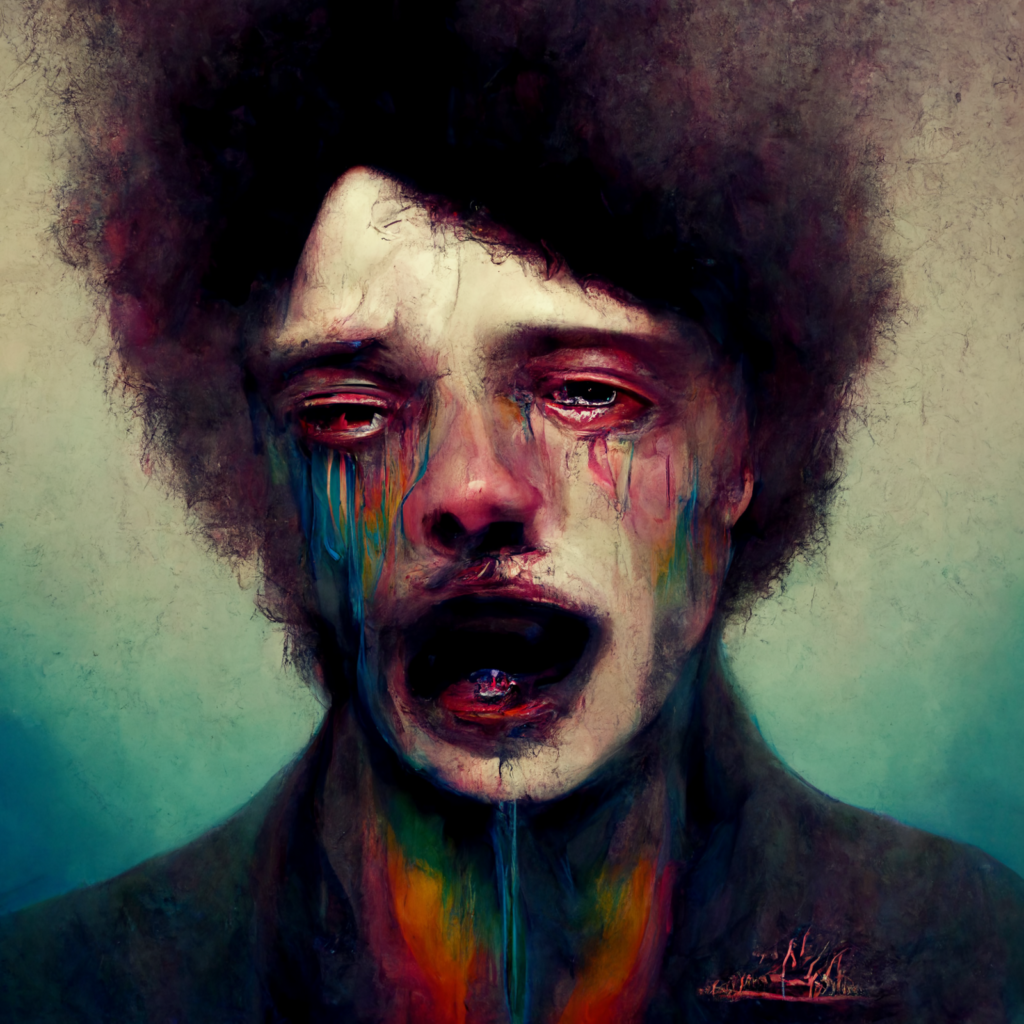 “Manic depression”, also known as bipolar disorder, drawn by Midjourney