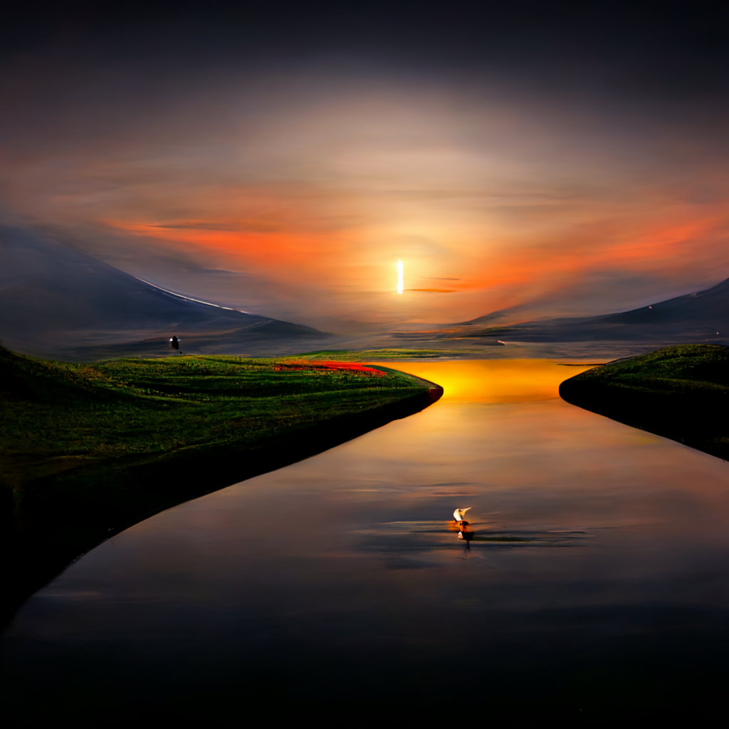 “Complete peace”, drawn by Midjourney